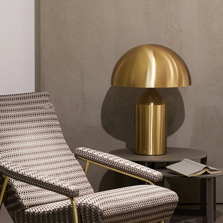 gold metal dome lamp