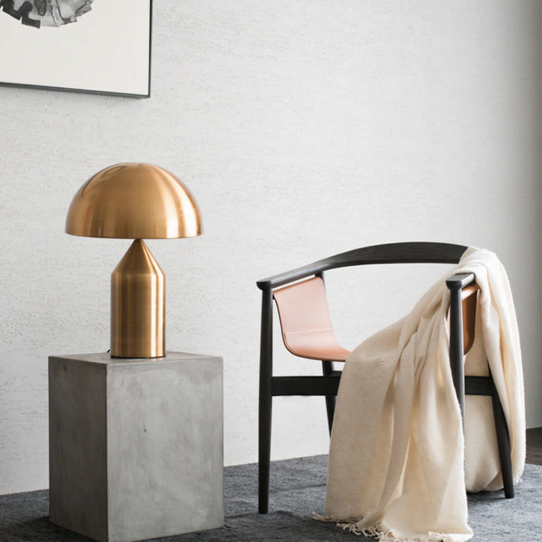 gold metal dome lamp