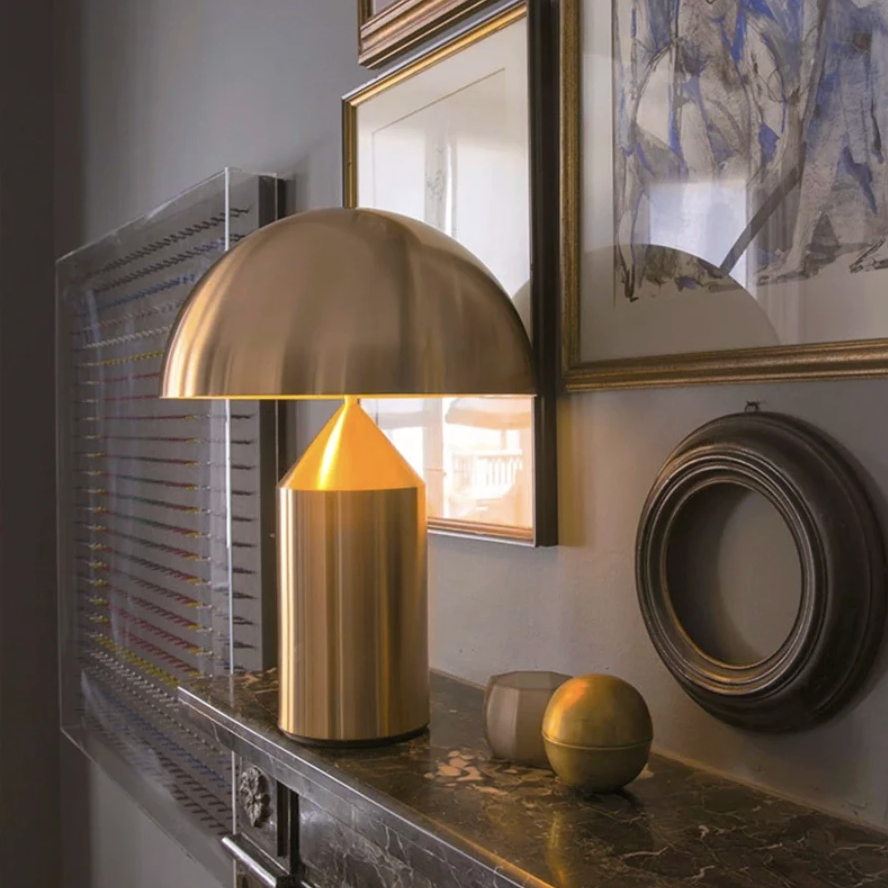 gold metal dome lamp