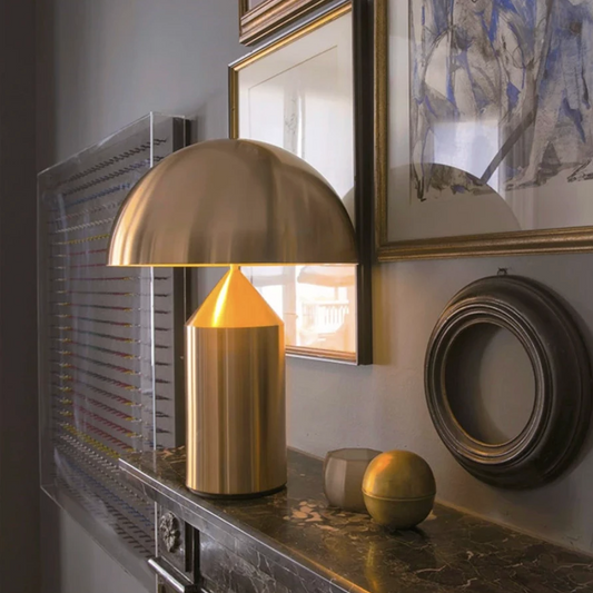 gold metal dome lamp