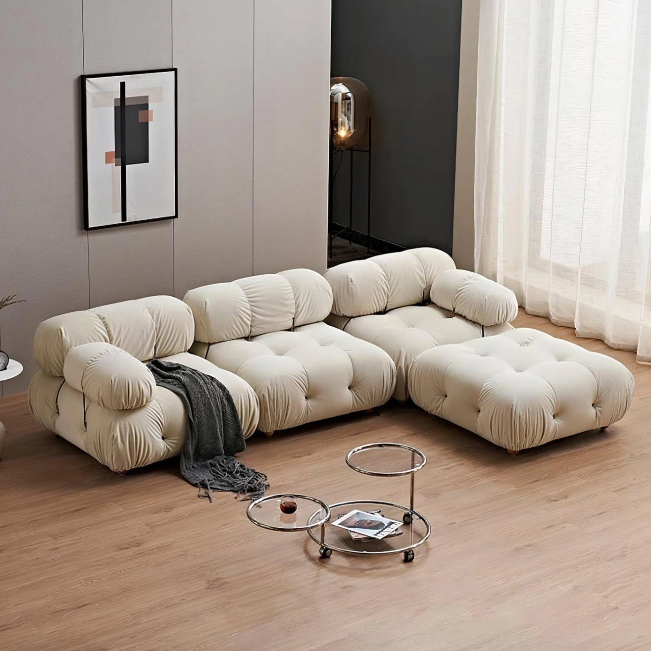 modern velvet sofa
