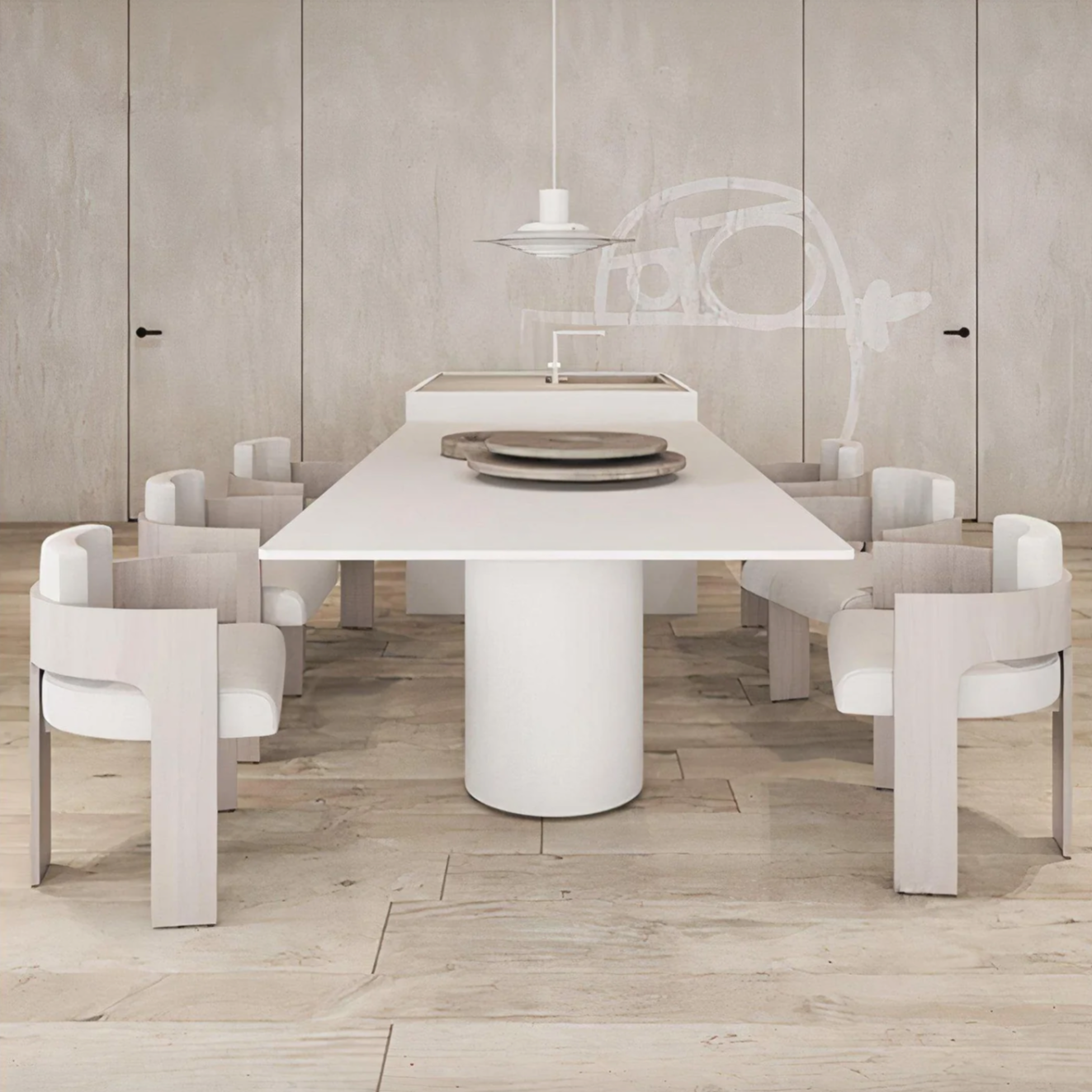 modern curved back chair