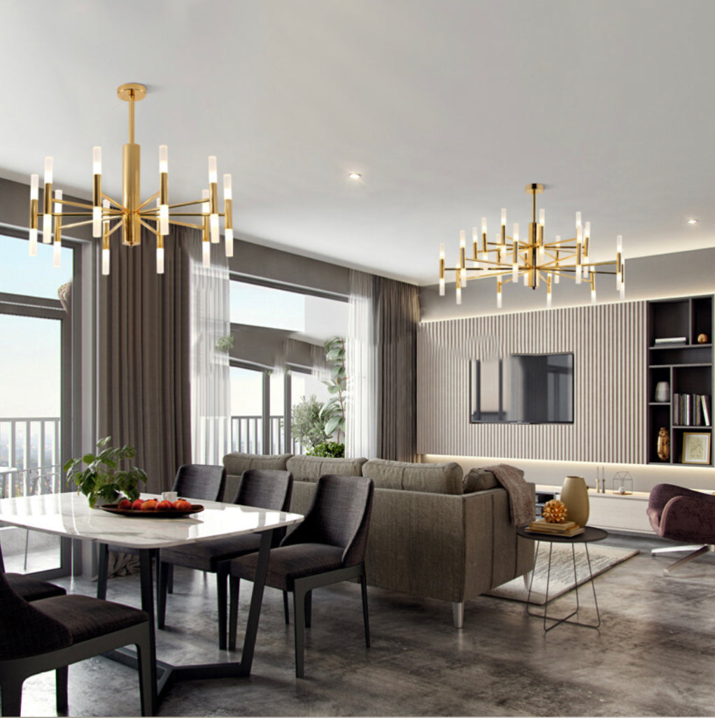Strobe Gold Chandelier