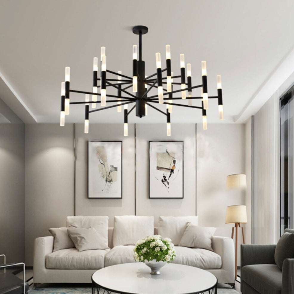 Strobe Black Chandelier │ Luxury Hanging Light │ Elite Home