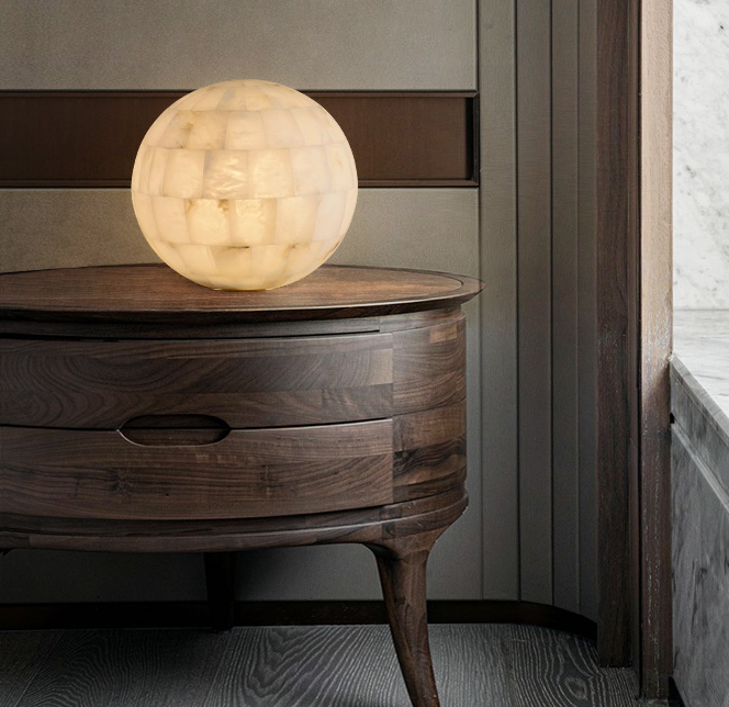 Natural Marble Dome Lamp