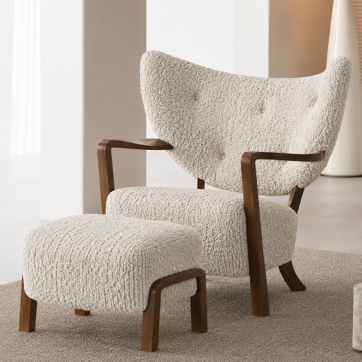 cream armchair luxury decor 