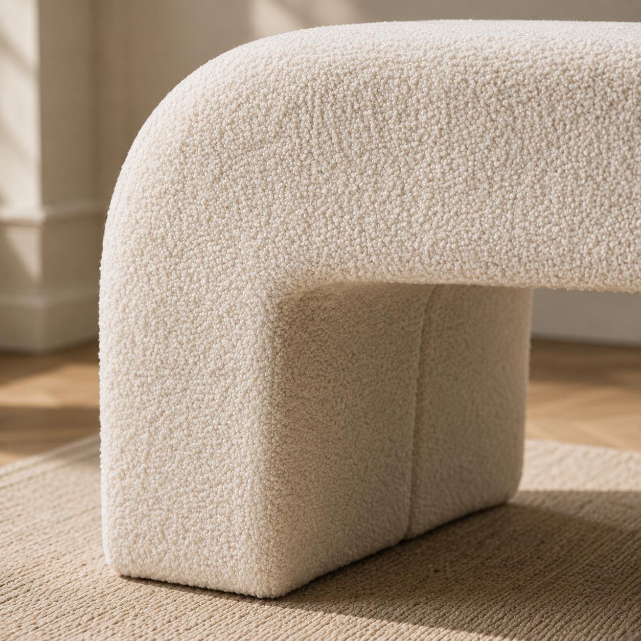 boucle bench luxury modern furniture elite home decor 