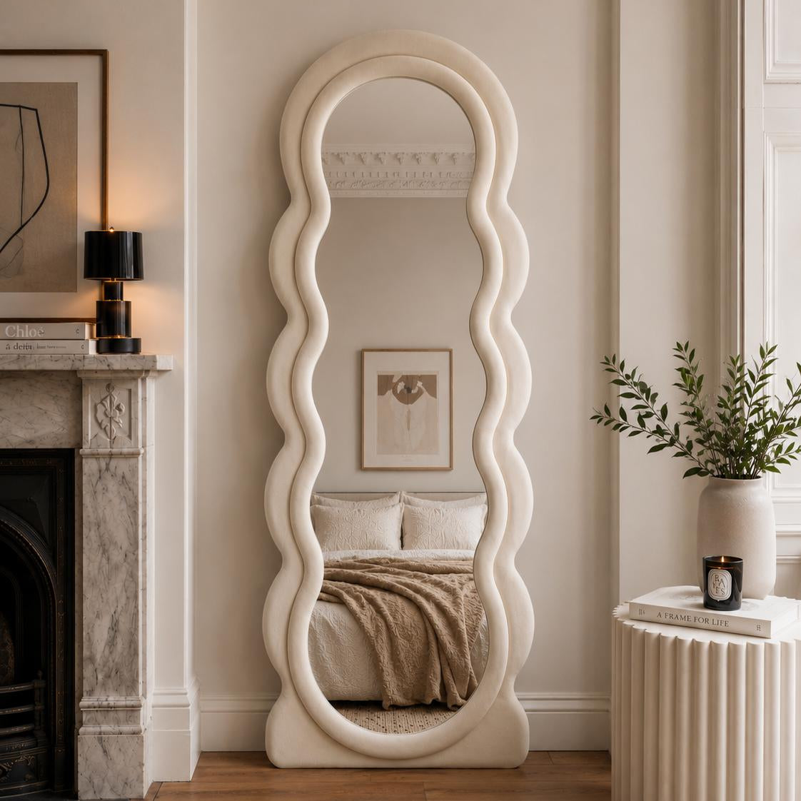ripple modern velvet luxury mirror elite home decor 