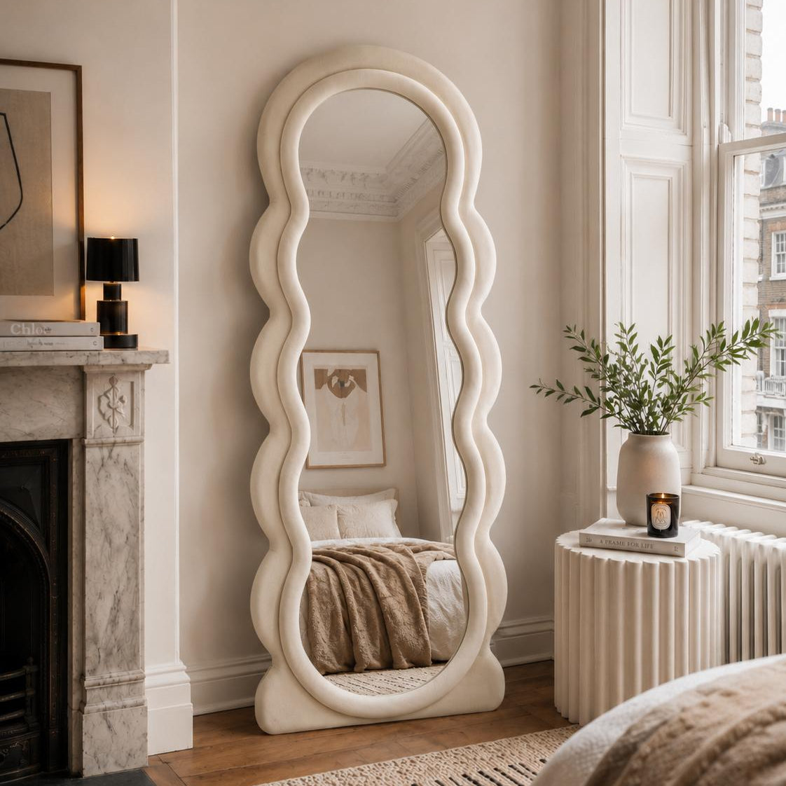 ripple modern velvet luxury mirror elite home decor 