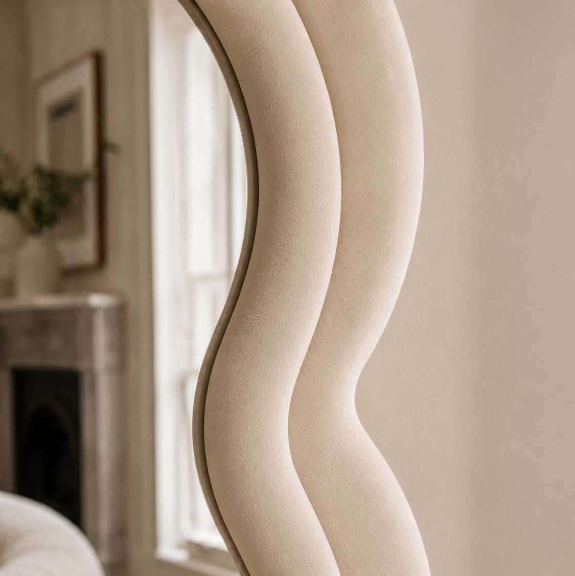 ripple modern velvet luxury mirror elite home decor 