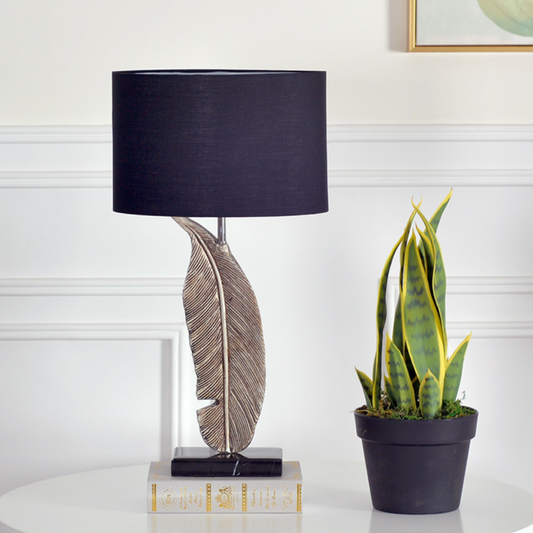 metal silver feather lamp