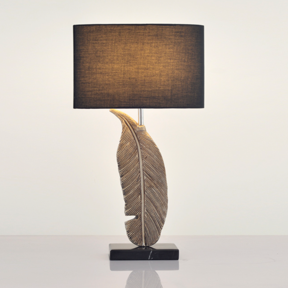 metal silver feather lamp