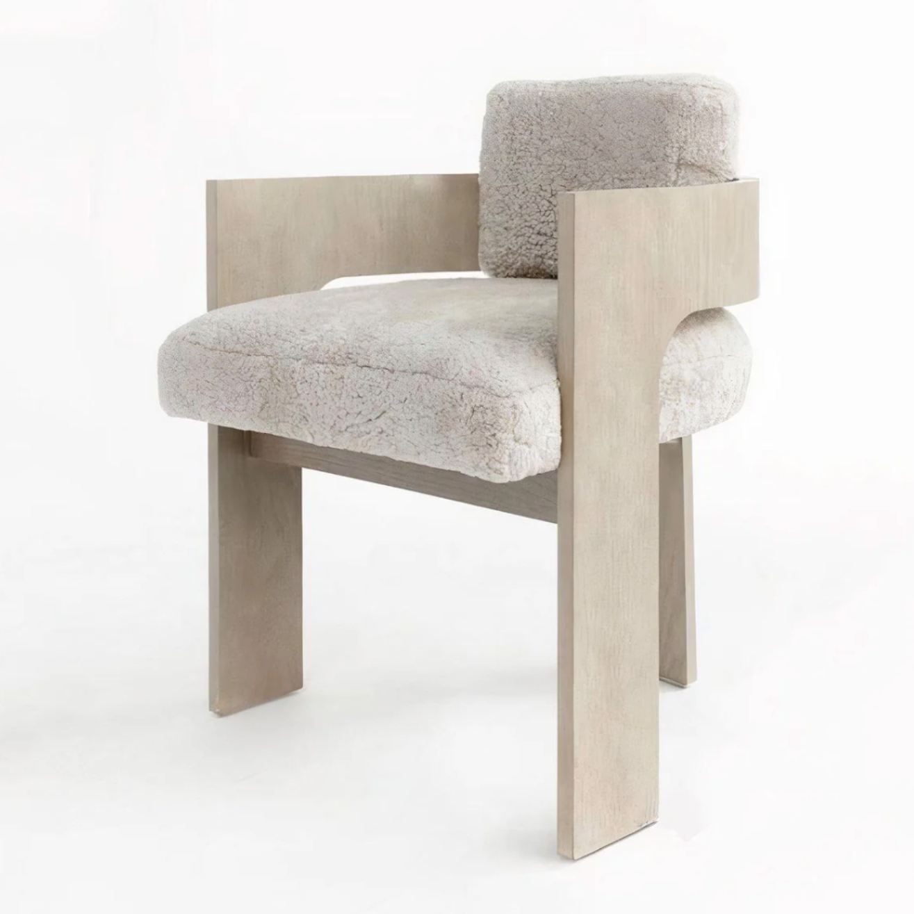 modern curved back chair luxury wool chair