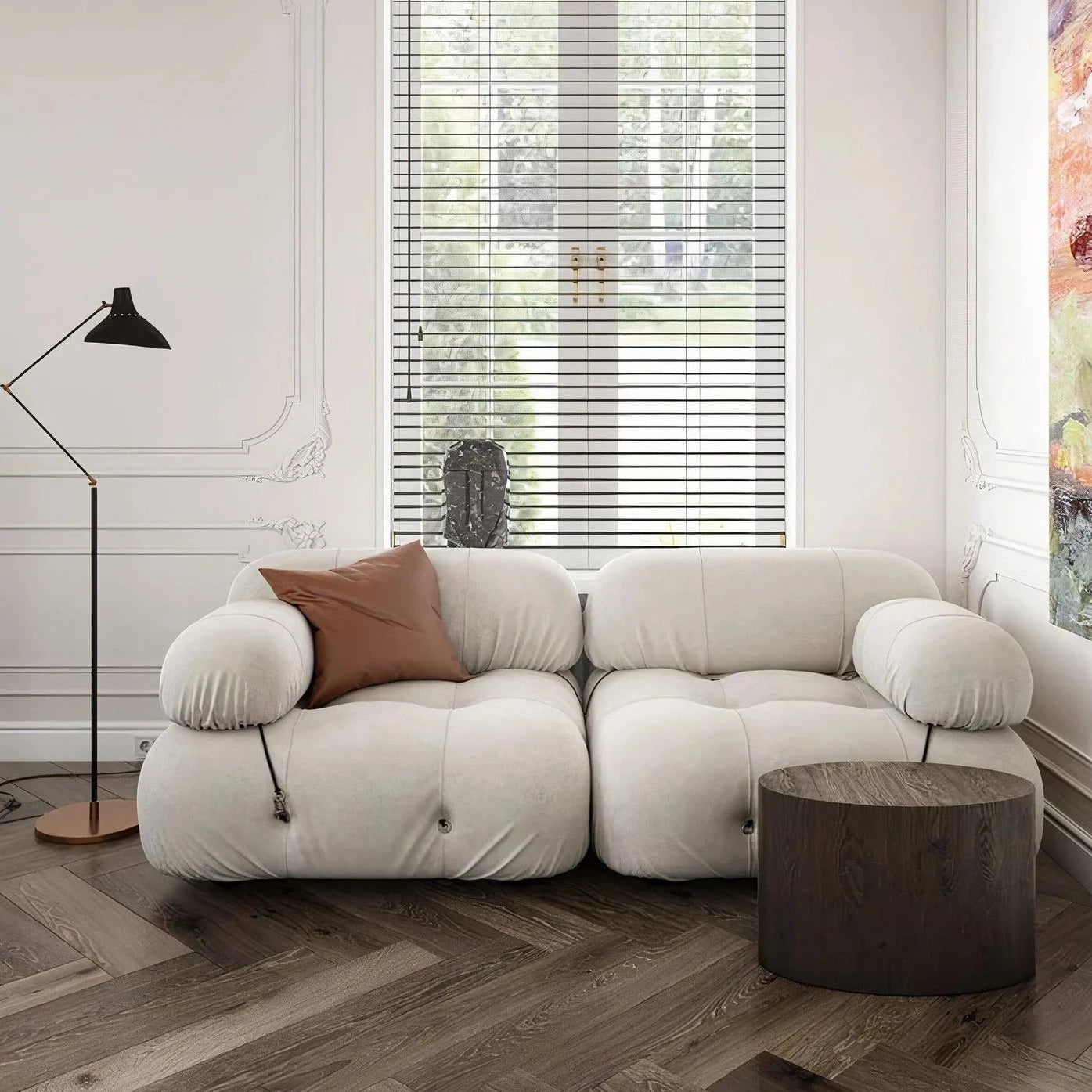 modern velvet sofa